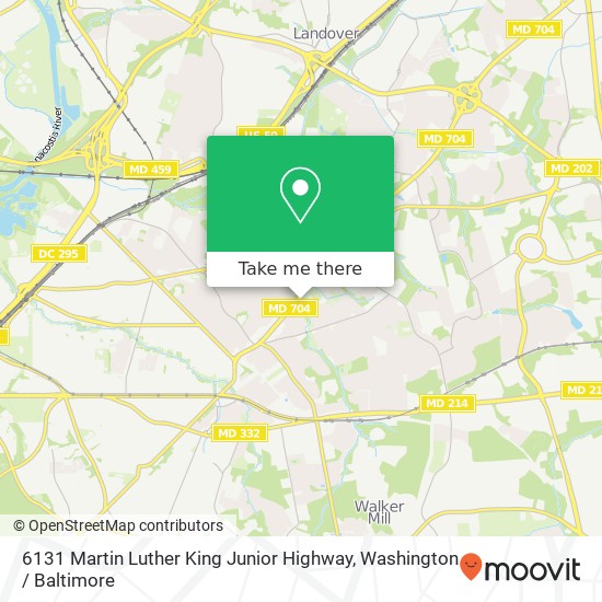 6131 Martin Luther King Junior Highway, 6131 Martin Luther King Jr Hwy, Seat Pleasant, MD 20743, USA map