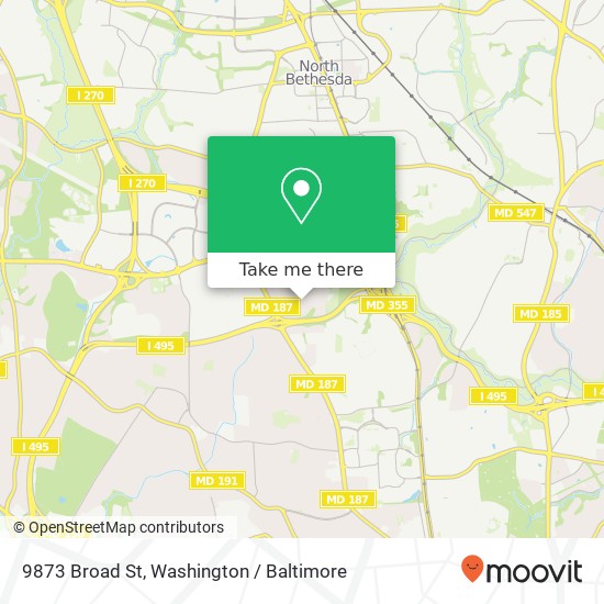 Mapa de 9873 Broad St, Bethesda, MD 20814