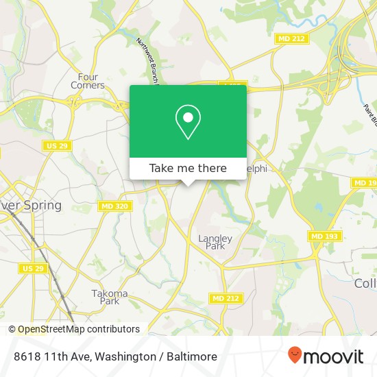 Mapa de 8618 11th Ave, Silver Spring (SILVER SPRING), MD 20903