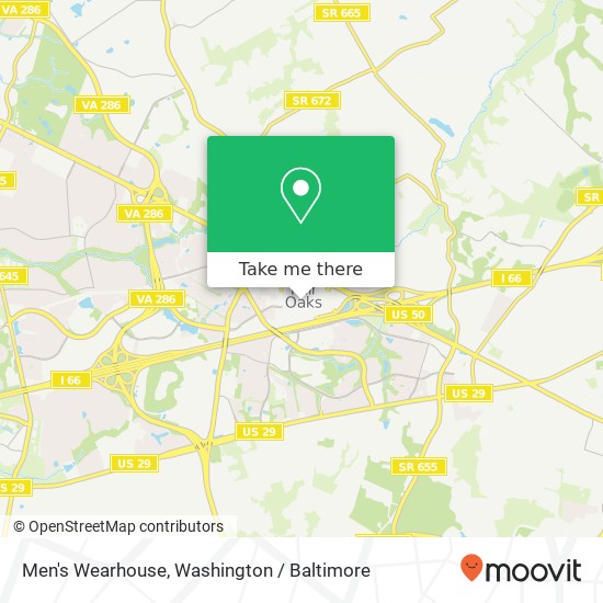 Mapa de Men's Wearhouse, Fairfax, VA 22033