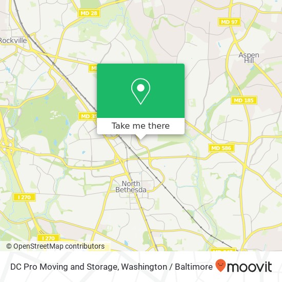 Mapa de DC Pro Moving and Storage, 12221 Parklawn Dr