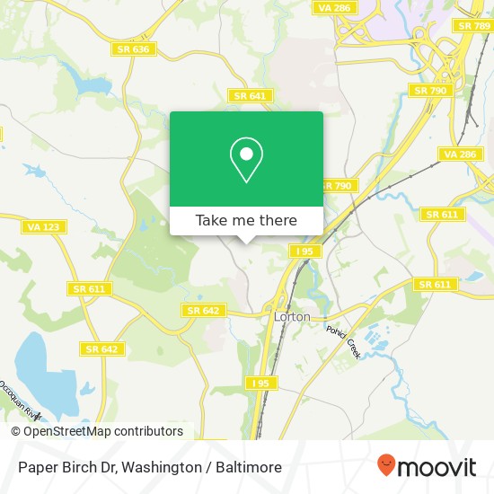 Paper Birch Dr, Lorton, VA 22079 map