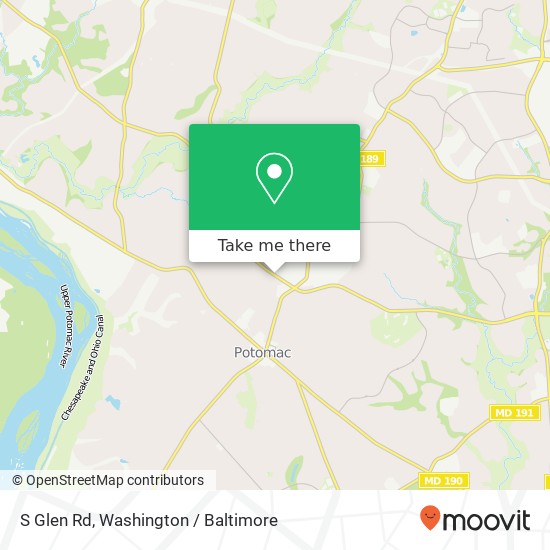 Mapa de S Glen Rd, Potomac, MD 20854