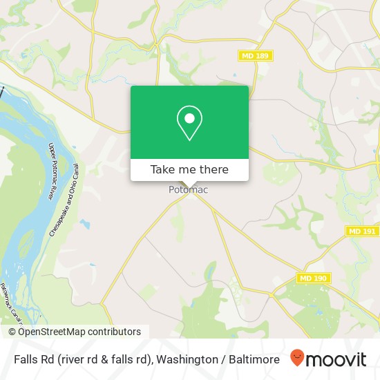 Mapa de Falls Rd (river rd & falls rd), Potomac, MD 20854