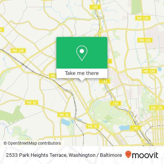 Mapa de 2533 Park Heights Terrace, 2533 Park Heights Terrace, Baltimore, MD 21215, USA