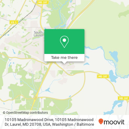 Mapa de 10105 Madronawood Drive, 10105 Madronawood Dr, Laurel, MD 20708, USA