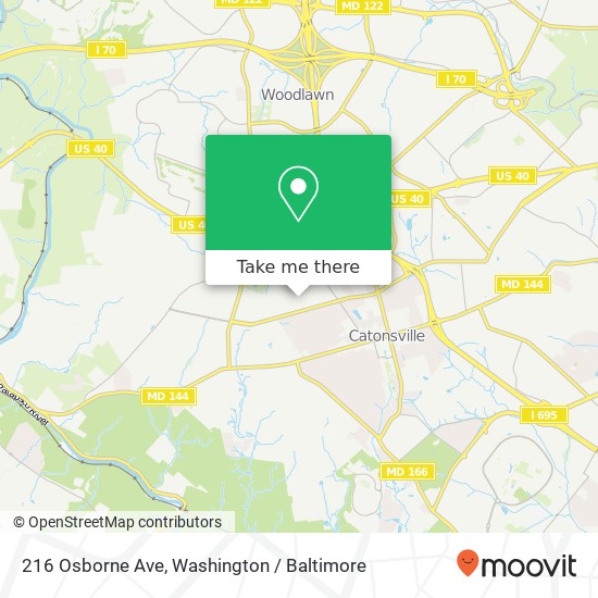 Mapa de 216 Osborne Ave, Catonsville, MD 21228