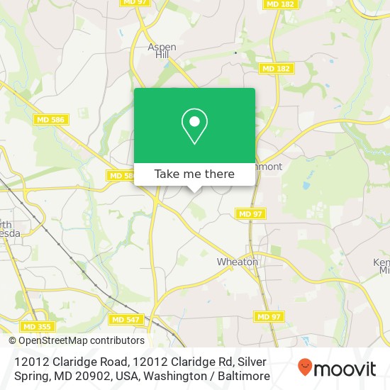 Mapa de 12012 Claridge Road, 12012 Claridge Rd, Silver Spring, MD 20902, USA