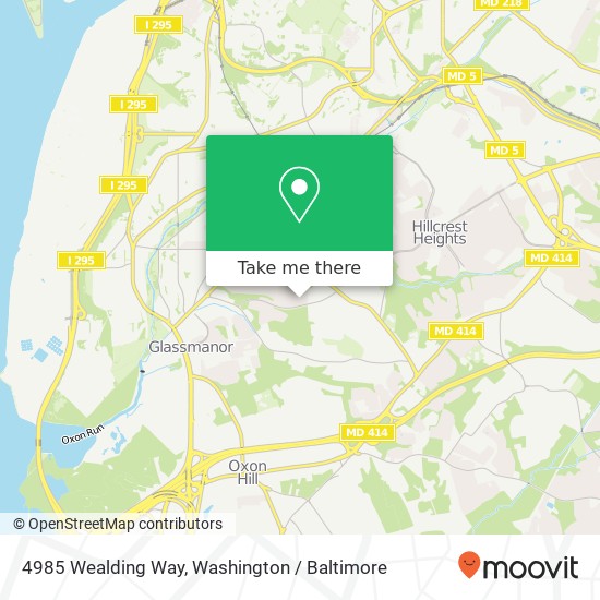 Mapa de 4985 Wealding Way, Oxon Hill, MD 20745