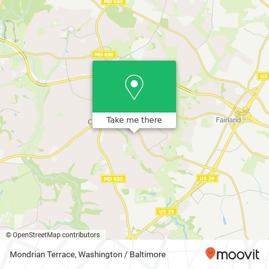 Mapa de Mondrian Terrace, Mondrian Terrace, Colesville, MD 20904, USA