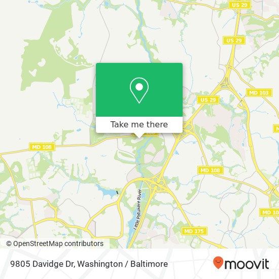 Mapa de 9805 Davidge Dr, Columbia, MD 21044