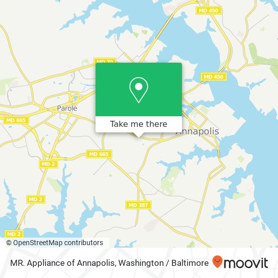 Mapa de MR. Appliance of Annapolis, 1125 West St