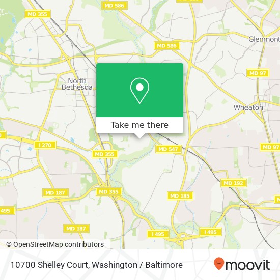 Mapa de 10700 Shelley Court, 10700 Shelley Ct, Garrett Park, MD 20896, USA