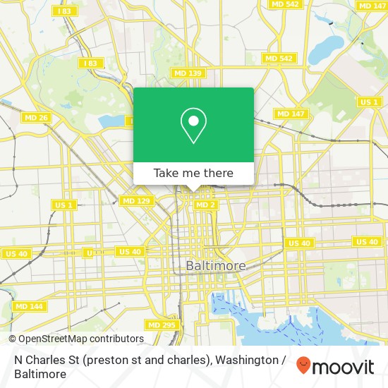 Mapa de N Charles St (preston st and charles), Baltimore, MD 21202