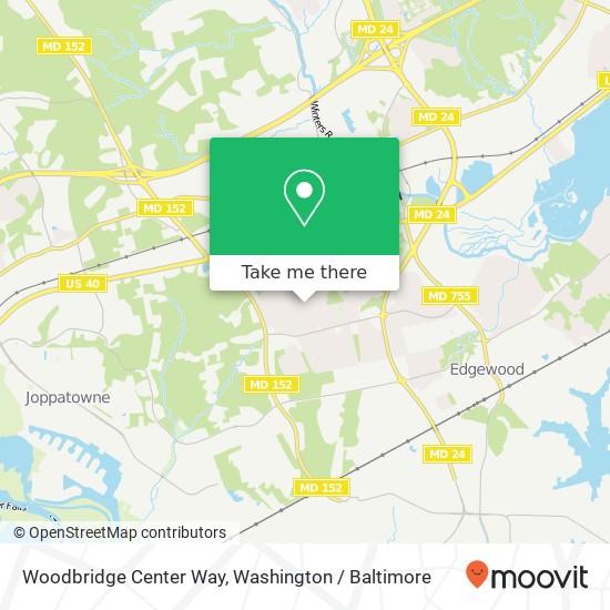 Mapa de Woodbridge Center Way, Edgewood, MD 21040