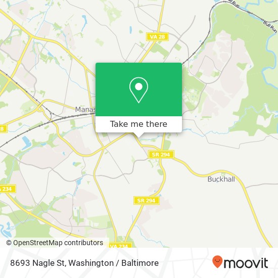 Mapa de 8693 Nagle St, Manassas, VA 20110