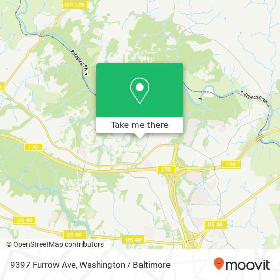 Mapa de 9397 Furrow Ave, Ellicott City, MD 21042