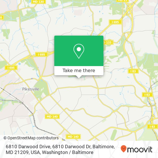 6810 Darwood Drive, 6810 Darwood Dr, Baltimore, MD 21209, USA map