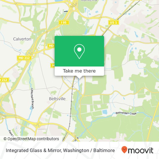 Mapa de Integrated Glass & Mirror, 11314 Old Baltimore Pike