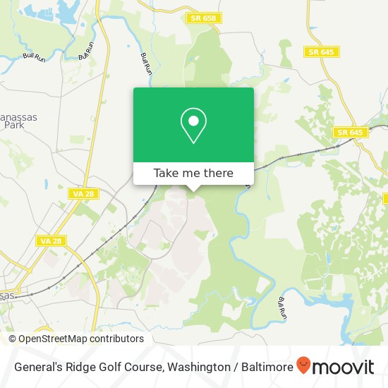 Mapa de General's Ridge Golf Course, 9701 Manassas Dr