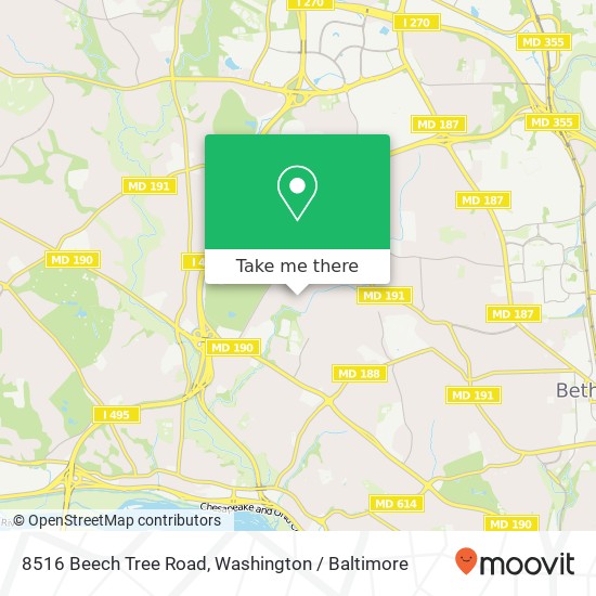 8516 Beech Tree Road, 8516 Beech Tree Rd, Bethesda, MD 20817, USA map