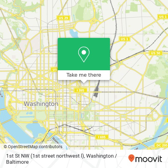 1st St NW (1st street northwest l), Washington, DC 20001 map