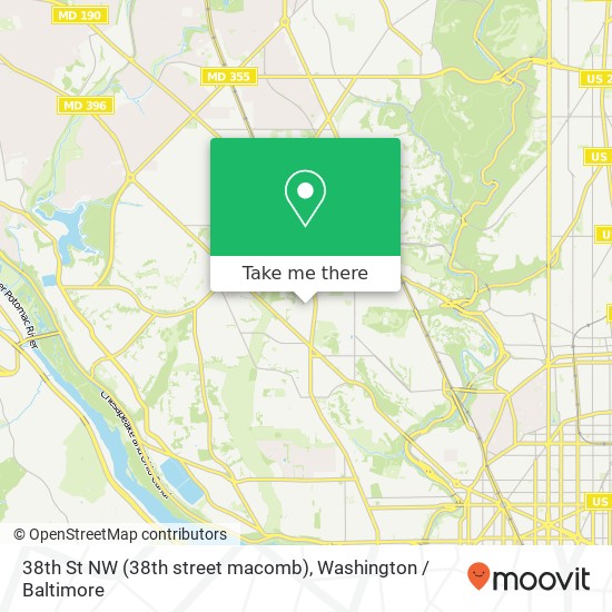 Mapa de 38th St NW (38th street macomb), Washington, DC 20016