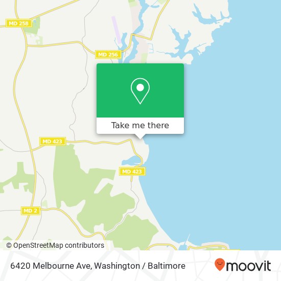 Mapa de 6420 Melbourne Ave, Tracys Landing, MD 20779