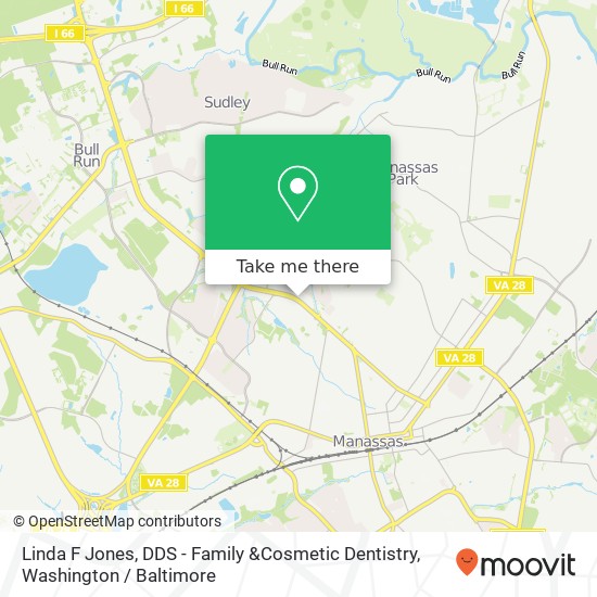 Linda F Jones, DDS - Family &Cosmetic Dentistry, 8659 Sudley Rd map