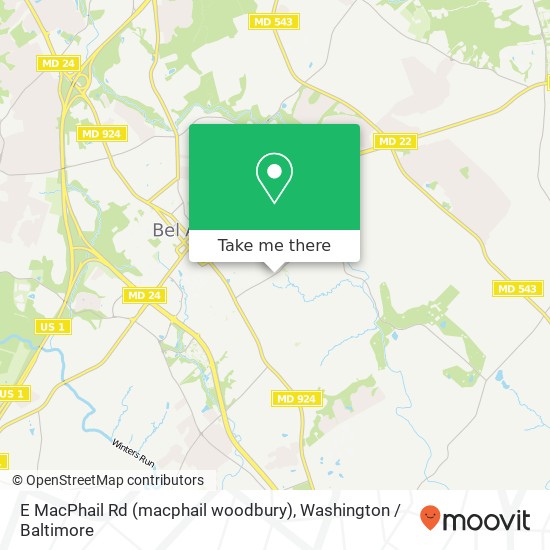 Mapa de E MacPhail Rd (macphail woodbury), Bel Air, MD 21014