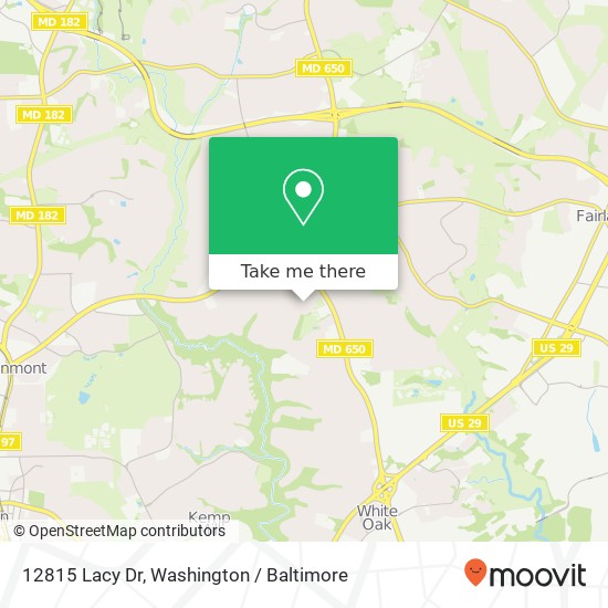 Mapa de 12815 Lacy Dr, Silver Spring, MD 20904