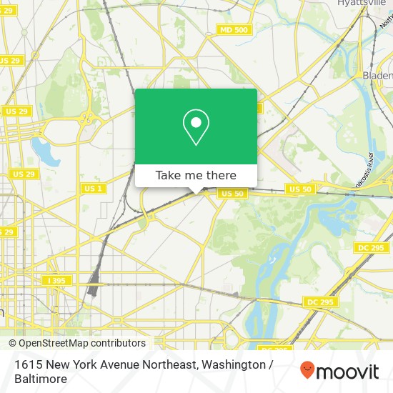 Mapa de 1615 New York Avenue Northeast, 1615 New York Ave NE, Washington, DC 20002, USA