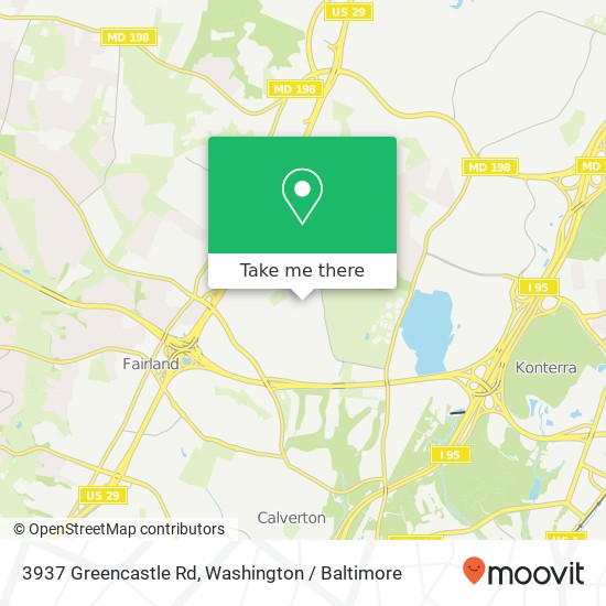 Mapa de 3937 Greencastle Rd, Burtonsville, MD 20866