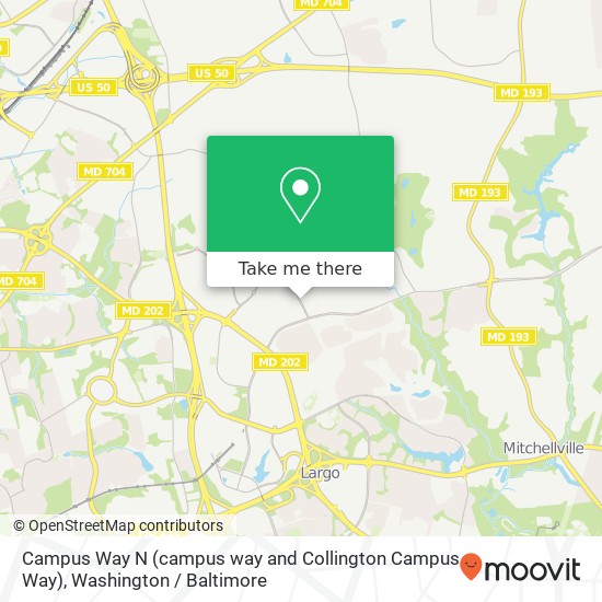 Campus Way N (campus way and Collington Campus Way), Bowie, MD 20721 map