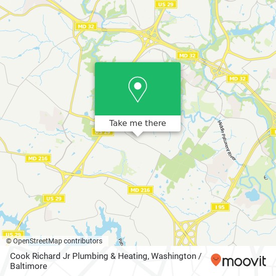 Mapa de Cook Richard Jr Plumbing & Heating, 10540 Gorman Rd