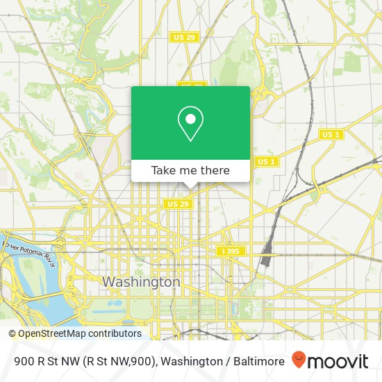 Mapa de 900 R St NW (R St NW,900), Washington, DC 20001