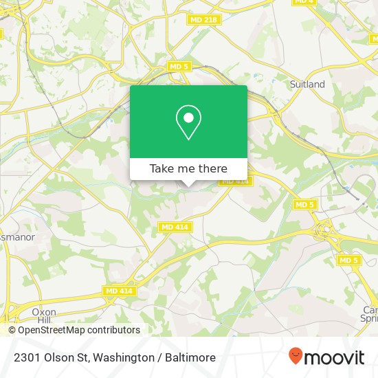 Mapa de 2301 Olson St, Temple Hills, MD 20748