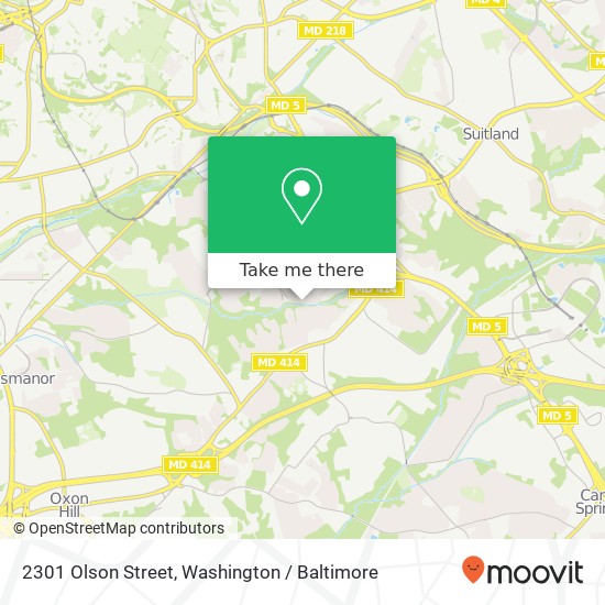 2301 Olson Street, 2301 Olson St, Hillcrest Heights, MD 20748, USA map