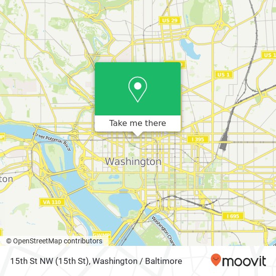 Mapa de 15th St NW (15th St), Washington, DC 20005