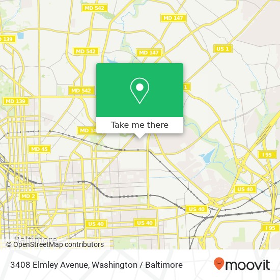 3408 Elmley Avenue, 3408 Elmley Ave, Baltimore, MD 21213, USA map