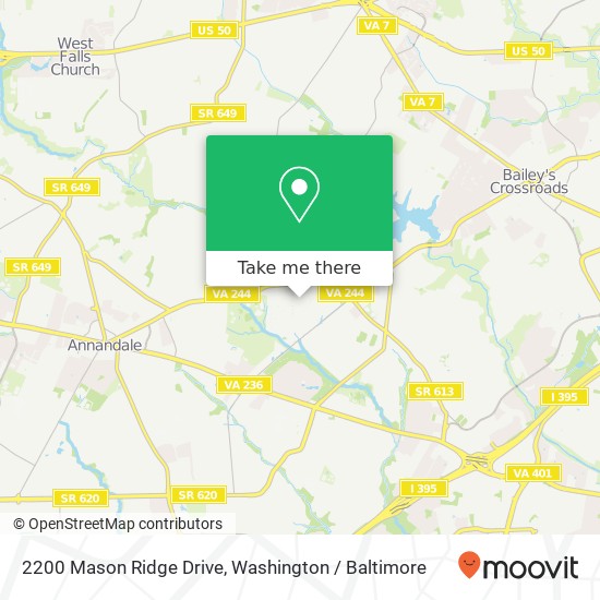 Mapa de 2200 Mason Ridge Drive, 2200 Mason Ridge Dr, Annandale, VA 22003, USA