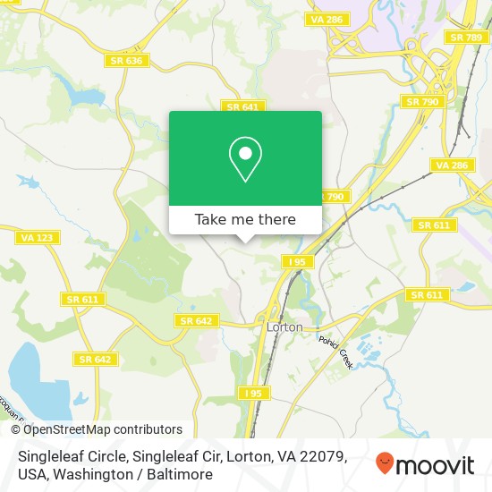 Singleleaf Circle, Singleleaf Cir, Lorton, VA 22079, USA map