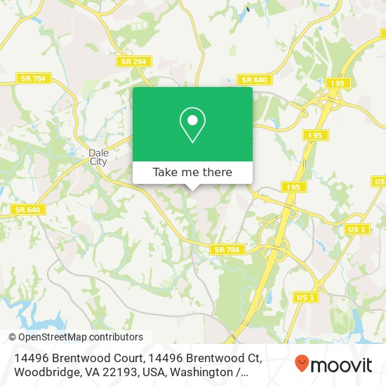 Mapa de 14496 Brentwood Court, 14496 Brentwood Ct, Woodbridge, VA 22193, USA