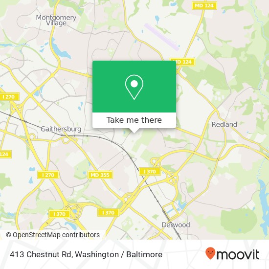 Mapa de 413 Chestnut Rd, Washington Grove, MD 20880