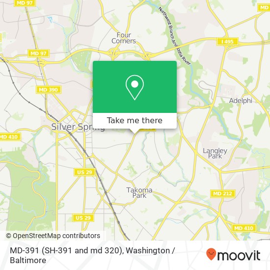 MD-391 (SH-391 and md 320), Silver Spring, MD 20910 map