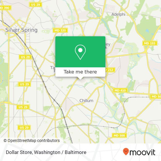 Mapa de Dollar Store, Takoma Park, MD 20912