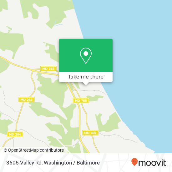 Mapa de 3605 Valley Rd, Port Republic, MD 20676