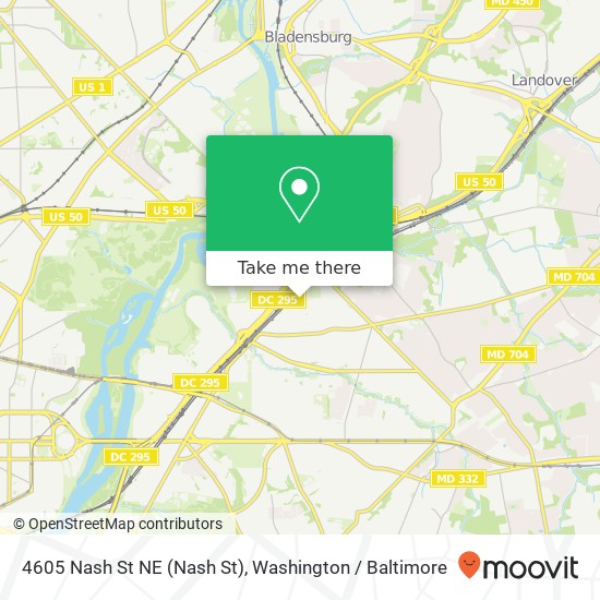 Mapa de 4605 Nash St NE (Nash St), Washington, DC 20019