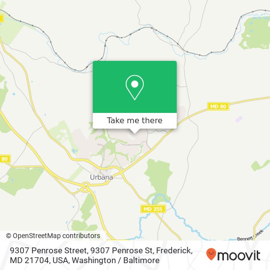 9307 Penrose Street, 9307 Penrose St, Frederick, MD 21704, USA map
