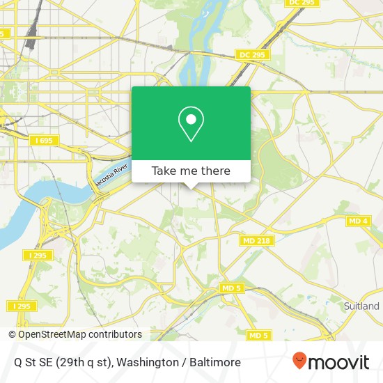 Mapa de Q St SE (29th q st), Washington, DC 20020